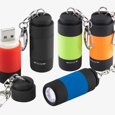 Llavero Linterna Led Usb Cargador Silicona