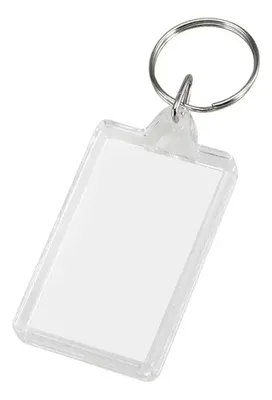 Llavero Porta-foto Acrílico Transparente Blanco Traslucido