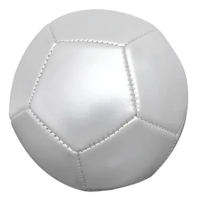 Mini Balón Fútbol Cuero Sintético Pvc 12cm - Plateado