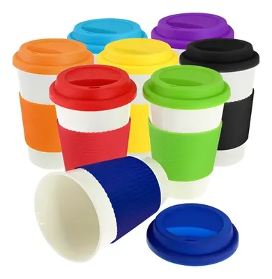 Vaso Cerámico 450cc Blanco Con Tapa