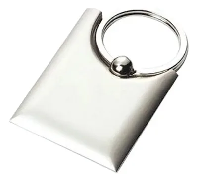 Llavero Metálico Satinado Plateado Modelo Bag