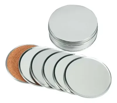 Set Posavasos Aluminio Plateado - 6 Unidades Plateado