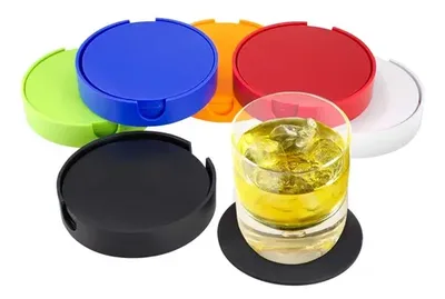Set Posavasos Plásticos Redondos 6 Unidades