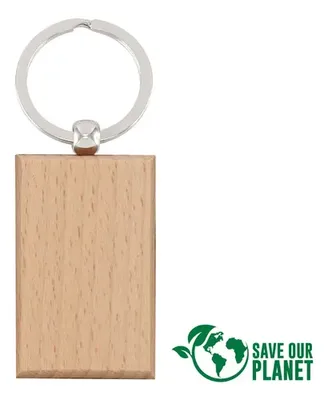 Llavero Rectangular Madera Bamboo Ecológico