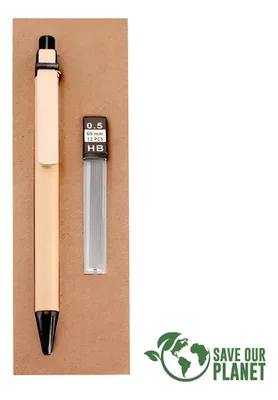 Set Portaminas Ecológico Natural - 12 Minas 0.5mm