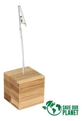 Memo Clip Bamboo Porta-tarjetas Metálico Natural