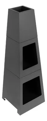 Chimenea Nordic Exterior Acero Negro 40x40x120cm