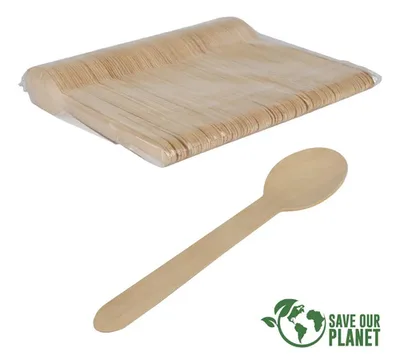 Bolsa 100 Cucharas Madera Abedul Eco-friendly
