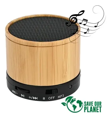 Parlante Bluetooth Bamboo Wave 3w Madera Madera