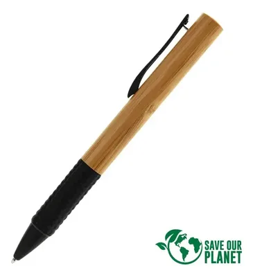 Bolígrafo Ejecutivo Bamboo Madera 13.5cm Natural Azul