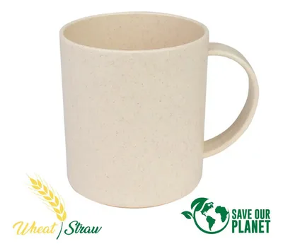 Eco-friendly Wheat Straw Mug 350cc Natural Color