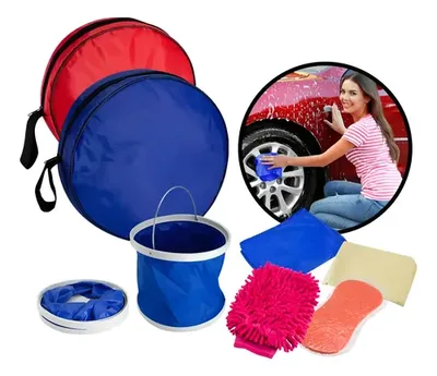 Set Lavado Autos 6 En 1 Poliéster Estuche