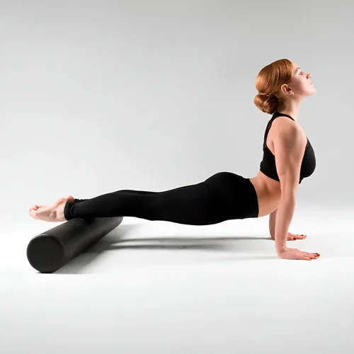 Rodillo Liso Yoga Pilates Negro 90cm Espuma Epp