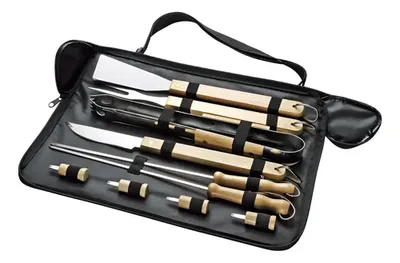 Set Bbq 10 Herramientas Negro - Polyester 1680d Negro