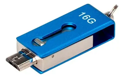 Mini Usb Pendrive Otg-android 16gb Azul