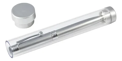 Tubo Porta-lápiz Acrílico Plateado 15.1cm