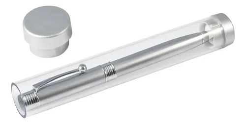 Tubo Porta-lápiz Acrílico Plateado 15.1cm
