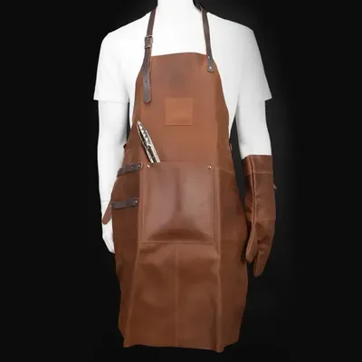Set Asador Cuero Búfalo Café Cognac - Premium