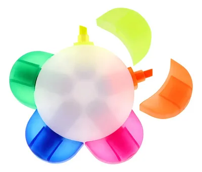Destacador Multicolor 5 Colores Modelo Flower