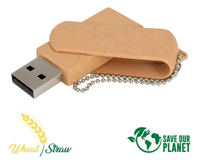 Memoria Usb 16gb Ecológica Caña Trigo Natural Natural