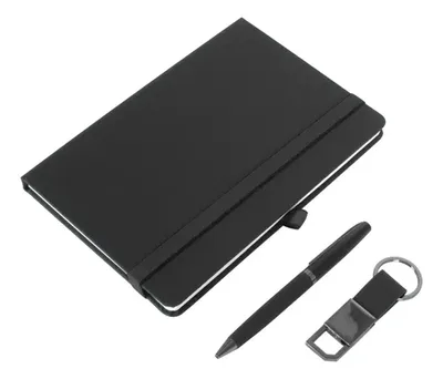 Set Ejecutivo Escritorio Negro Con Caja Regalo