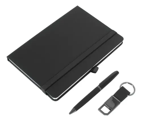 Set Ejecutivo Escritorio Negro Con Caja Regalo