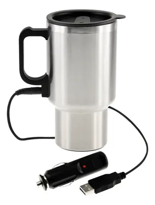 Taza Térmica Plata Usb 450ml Acero Dama Plata