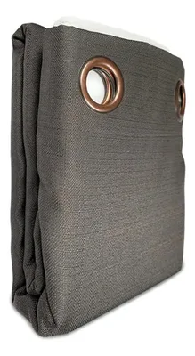 Combo Cortina Bárbara 8 Piezas Poliéster Gris Oscuro