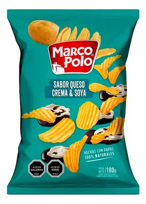 Papas Fritas Corte Americano Queso Crema Y Soya 180 Gr