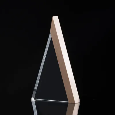 Trofeo Galvano Madera Cristal Coral Claro