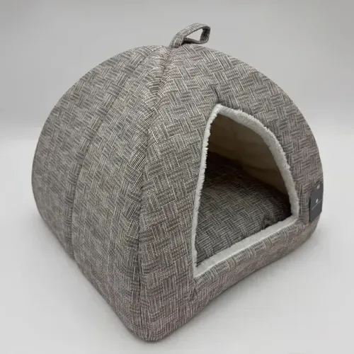Cama De Gato Triangular Acolchada Coral Claro