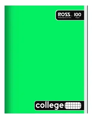 Cuaderno Escolar Liso Matemática 100 Hojas Verde
