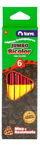 Lápiz Jumbo Bicolor Grafito Escolar