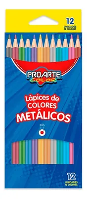 Lápiz De Color Metálico Proarte 12 Unidades