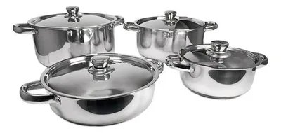 Batería De Cocina Acero Inoxidable 8 Piezas
