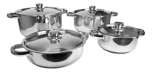 Batería De Cocina Acero Inoxidable 8 Piezas