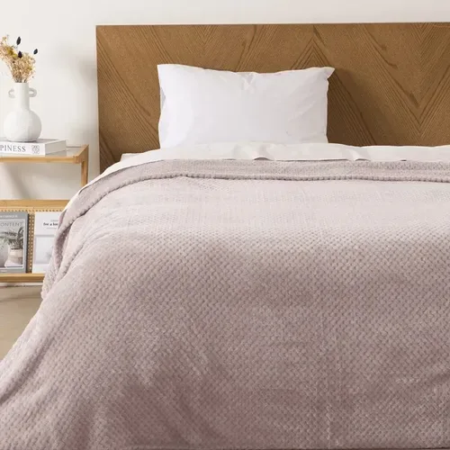 Frazada Sherpa Jacquard Térmica 1.5 Plazas Rosa
