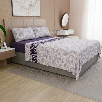Set De Sábanas Polar Estampadas King Flores Verde Oscuro