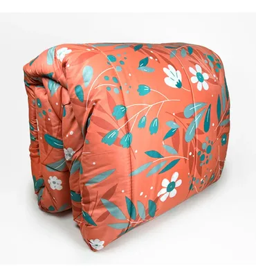 Set De Sábanas Plumón Microfibra Estampado 2 Plazas Verde Oscuro
