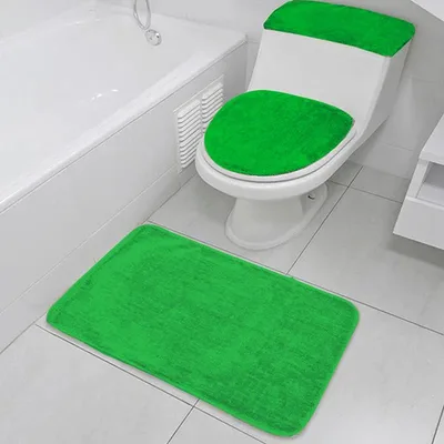 Set De Baño 3 Piezas Poliéster Verde Verde