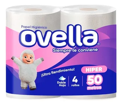 Papel Higiénico Doble Hoja 50 Metros Ovella