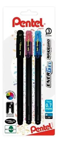 Lápiz Roller Energel Pentel Makkuro 0,7mm Gel Amarillo