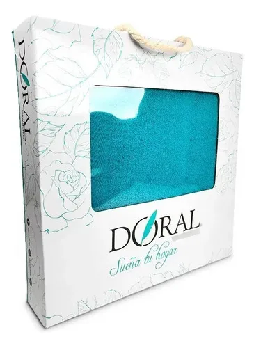 Set Toallas Algodón 100% Cara Y Baño Celeste Celeste