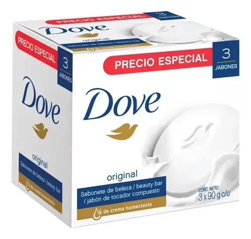 Jabón En Barra Dove Blanco Humectante 3 Unidades