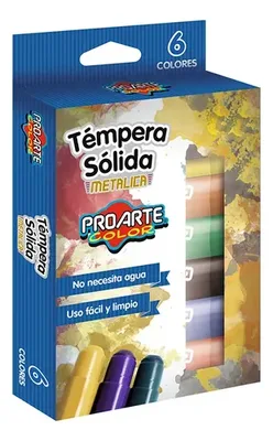 Témpera Sólida 6 Colores Metálico Proarte Coral Claro