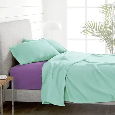 Set De Sábanas Polar 1.5 Plazas Térmicas Soft Touch Verde Oscuro