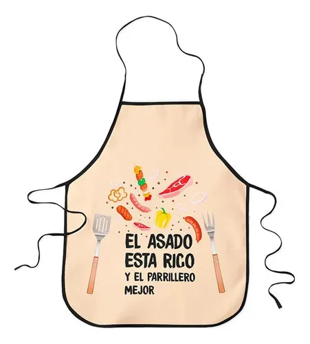 Delantal De Cocina Poliéster Beige Anticucho Beige