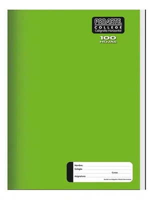 Cuaderno College Caligrafía Horizontal 100 Hojas