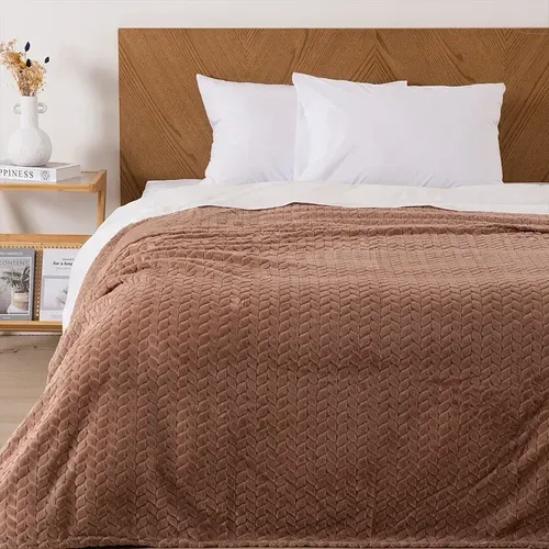 Frazada Flannel Térmica King Suave Poliéster Nude