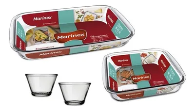 Set De Fuentes De Vidrio Temperado Para Cocina